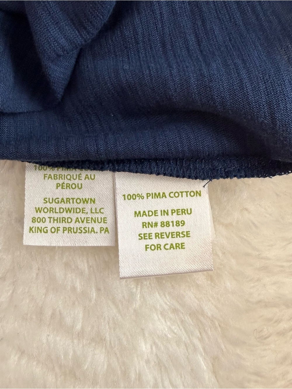 Lilly Pulitzer 100% Pima Cotton Women's Navy V-Neck Pocket Tee Size XL - Picture 8 of 10